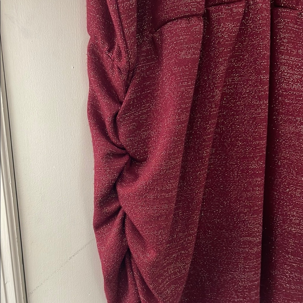 Lane Bryant Red Long Sleeve Tunic with Mandarin Collar - Picture 9 of 15